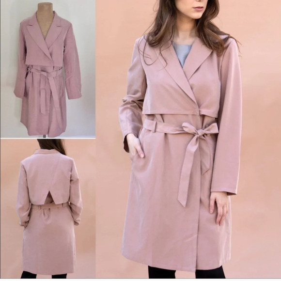 KESTAN Hawthorne Burgundy Trench coat. Size medium NWT - Picture 6 of 11